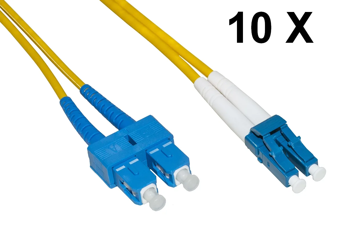 CAVO FIBRA OTTICA 2MT LC/SC 10*PZ MONOMODALE DUPLEX OS2 9/125 LSOH