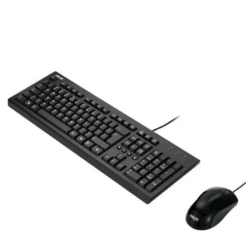 ASUS Kit Tastiera + Mouse USB Tastiera Multimediale Layout Italiano Tasto Copilot Mouse Ottico 1.000 DPI Nero