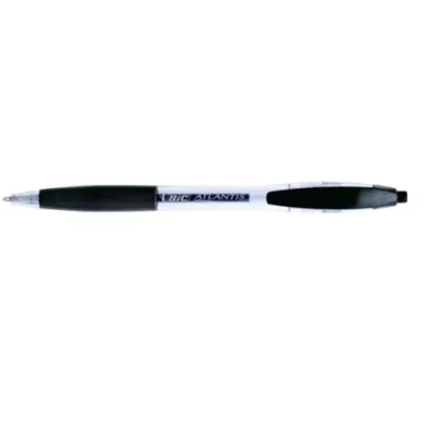 BIC Atlantis Penna a Sfera Inchiostro Nero Punta Media Fusto Trasparente Conf. 12 Pz.