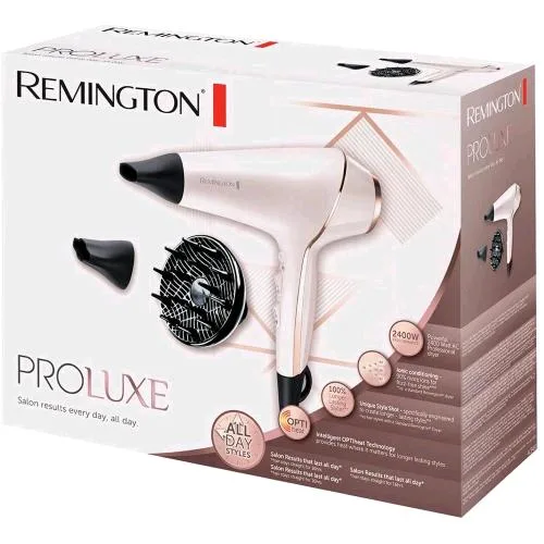 Remington AC9140 Asciugacapelli Professionale 2400W Generatore di Ioni 2 Velocita' 3 Temperature Avorio