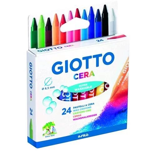 Giotto Cera Pastelli a Cera 8.5 mm Colori Assortiti Conf 24 Pz.