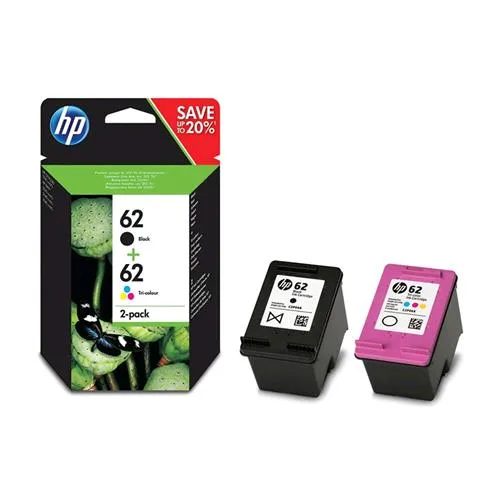 HP 62 Pack 2 Cartucce Nero+Multicolor per Stampanti HP Envy-Officejet 165/200 Pag