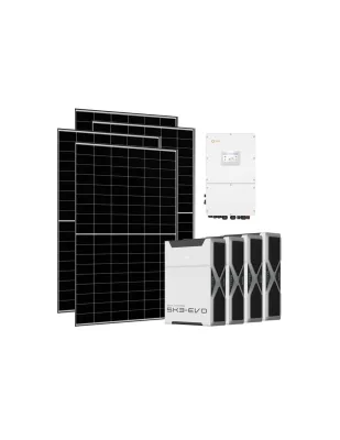 Kit fotovoltaico trifase 30400W inverter 30kW Solis litio 20.88kWh Weco EVO 5k3