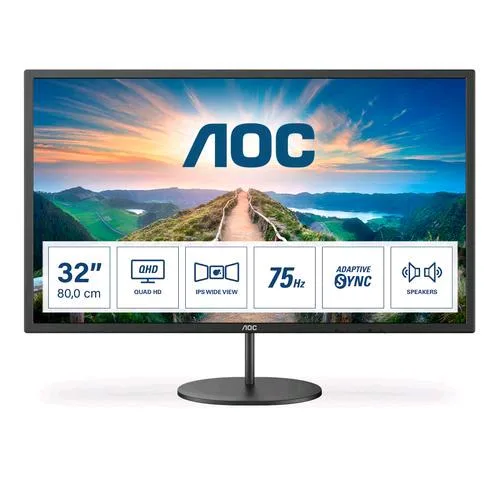 AOC Q32V4 31.5" 2K UHD Formato 16:9 Contrasto 1.200:1 1XHDMI 1XDISPLAY Port Colore Nero Garanzia Italia
