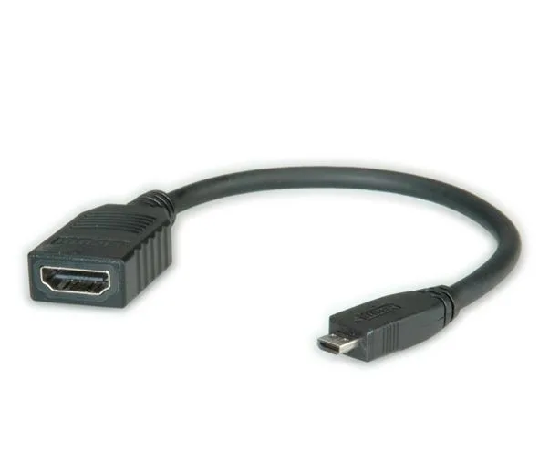 ADATTATORE MICRO HDMI-HDMI 4K M/F 3840x2160 @30Hz CON CAVO 0,15MT