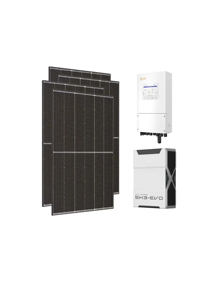 Kit fotovoltaico monofase 6370W inverter 6kW LV Solis litio 5.22kWh Weco EVO 5k3