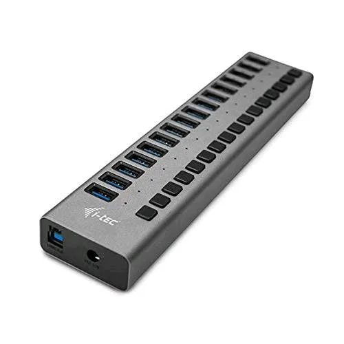 I-TEC U3CHARGEHUB16 Caricabatterie per Dispositivi Mobili 16 Porte USB 90 W Interno Grigio