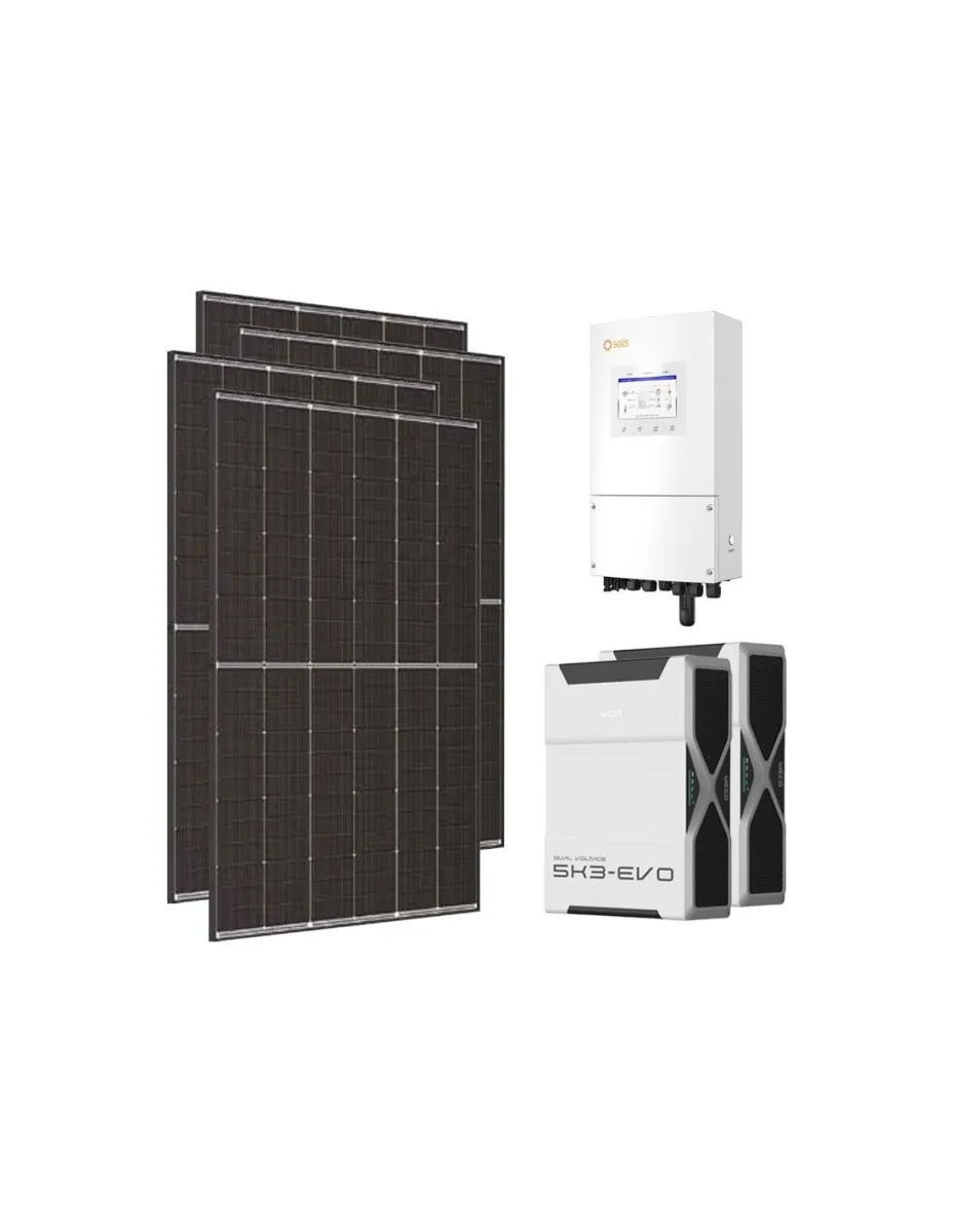 Kit fotovoltaico monofase 6370W inverter 6kW LV Solis litio 10.44kWh Weco EVO 5k3