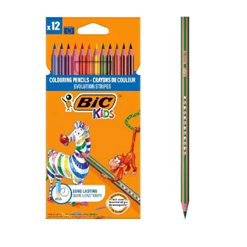 BIC Color Kids Evolution Pastelli Mina 3.2 mm Colori Assortiti Conf 12 Pz.