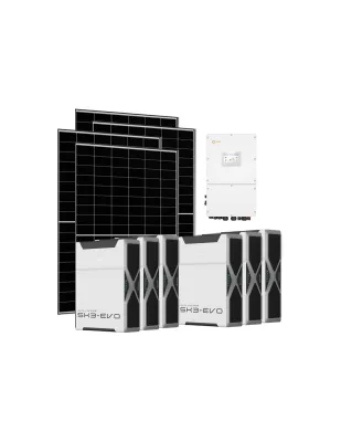 Kit fotovoltaico trifase 30400W inverter 30kW Solis litio 31.32kWh Weco EVO 5k3