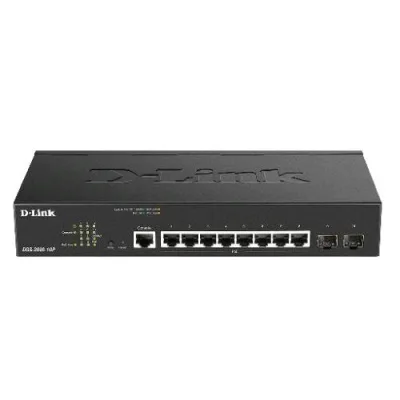 D-Link DGS-2000-10P Switch 8 Porte POE Gestito L2 L3 Gigabit Ethernet 10/100/1000 2 SFP Nero