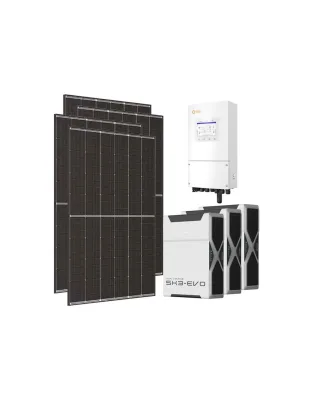 Kit fotovoltaico monofase 6370W inverter 6kW LV Solis litio 15.66kWh Weco EVO 5k3