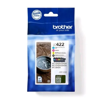 Brother LC422 Value Pack Kit Confezione da 4 Cartucce Ink Nero, Giallo, Ciano, Magenta per Brother MFC-J5340DW, MFC-J5345DW, MFC-J5740DW, MFC-J6540DW, MFC-J6940DW