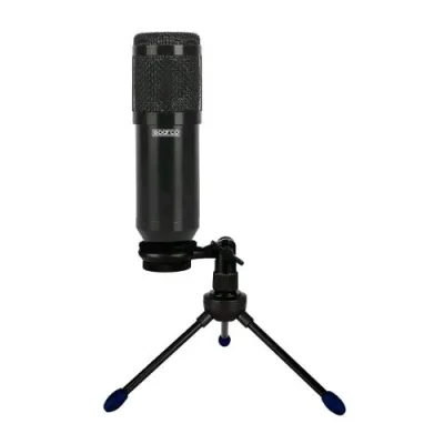 Celly Spmic Sparco Microfono a Filo Star USB-A con Treppiede Regolabile in Inclinazione Black