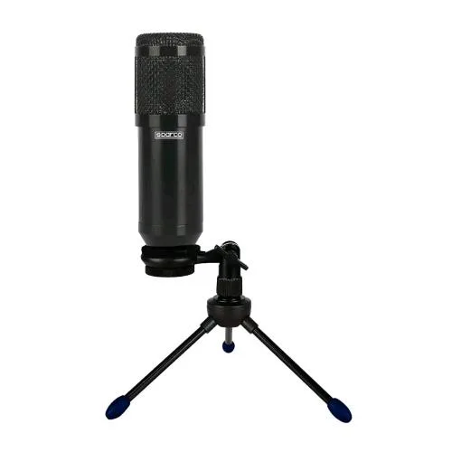 Celly Spmic Sparco Microfono a Filo Star USB-A con Treppiede Regolabile in Inclinazione Black