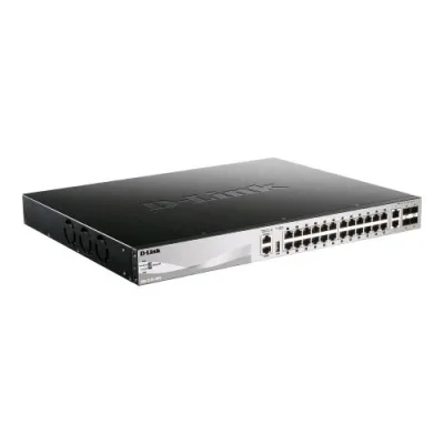 D-Link DGS-3130-30PS SWITCH GESTITO L3 LITE - 24 x 10/100/1000 (PoE+) PoE+ (370 W) + 2 x 10 Gigabit Ethernet + 4 x 10 Gigabit SFP+ DESKTOP MONTABILE SU RACK NERO GRIGIO