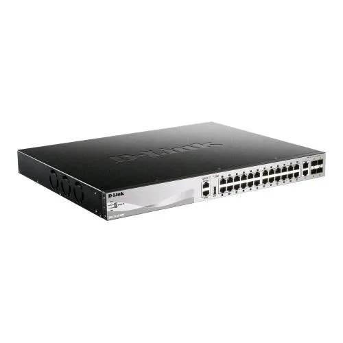 D-Link DGS-3130-30PS SWITCH GESTITO L3 LITE - 24 x 10/100/1000 (PoE+) PoE+ (370 W) + 2 x 10 Gigabit Ethernet + 4 x 10 Gigabit SFP+ DESKTOP MONTABILE SU RACK NERO GRIGIO