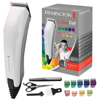 Remington HC5035 Tagliacapelli a Filo Colour Cut Lama in Acciaio con Accessori Inclusi 16 Accessori, 11 Pettini di Fissaggio