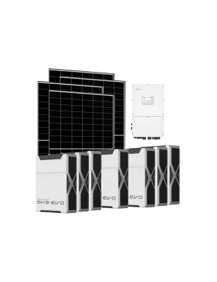 Kit fotovoltaico trifase 30400W inverter 30kW Solis litio 36.54kWh Weco EVO 5k3