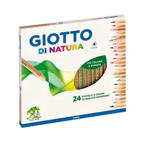 Giotto di Natura Pastelli 3.8 mm in Legno Colori Assortiti Conf 24 Pz.