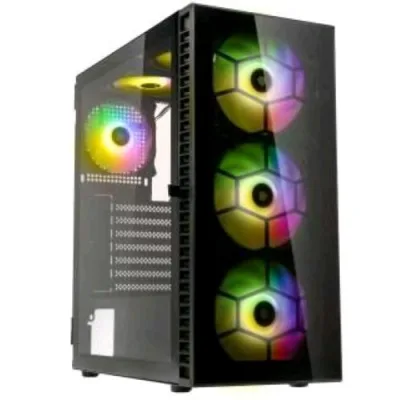 Kolink Observatory Case Midi Tower ATX 3+1 Ventole Installate Illuminazione LED RGB Pannello in Vetro Temperato Black