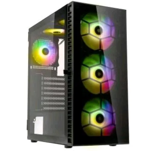 Kolink Observatory Case Midi Tower ATX 3+1 Ventole Installate Illuminazione LED RGB Pannello in Vetro Temperato Black