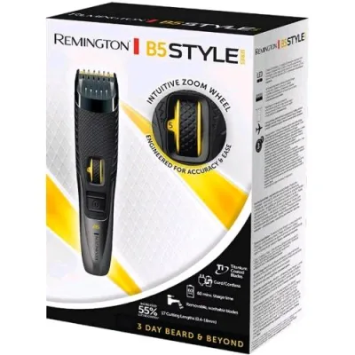 Remington MB5000 Style B5 Regolabarba Elettrico Ricaricabile Lame in Titanio Autonomia 60 Minuti Testina Lavabile 17 Lunghezze Nero