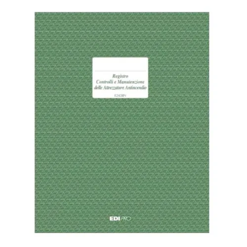 Edipro Registro Controlli e Manutenzione Attrezatura Antincendio 245X310 mm 48 Pagine Conf 5 Pz.