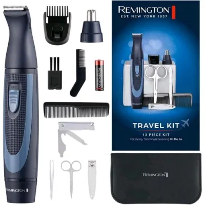 Remington NE3890 Trimmer per Naso & Orecchie Barba Sopracciglia Kit da Viaggio con Custodia 13 Pezzi