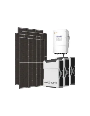 Kit fotovoltaico trifase 8190W inverter 8kW LV Solis litio 15.66kWh Weco EVO 5k3