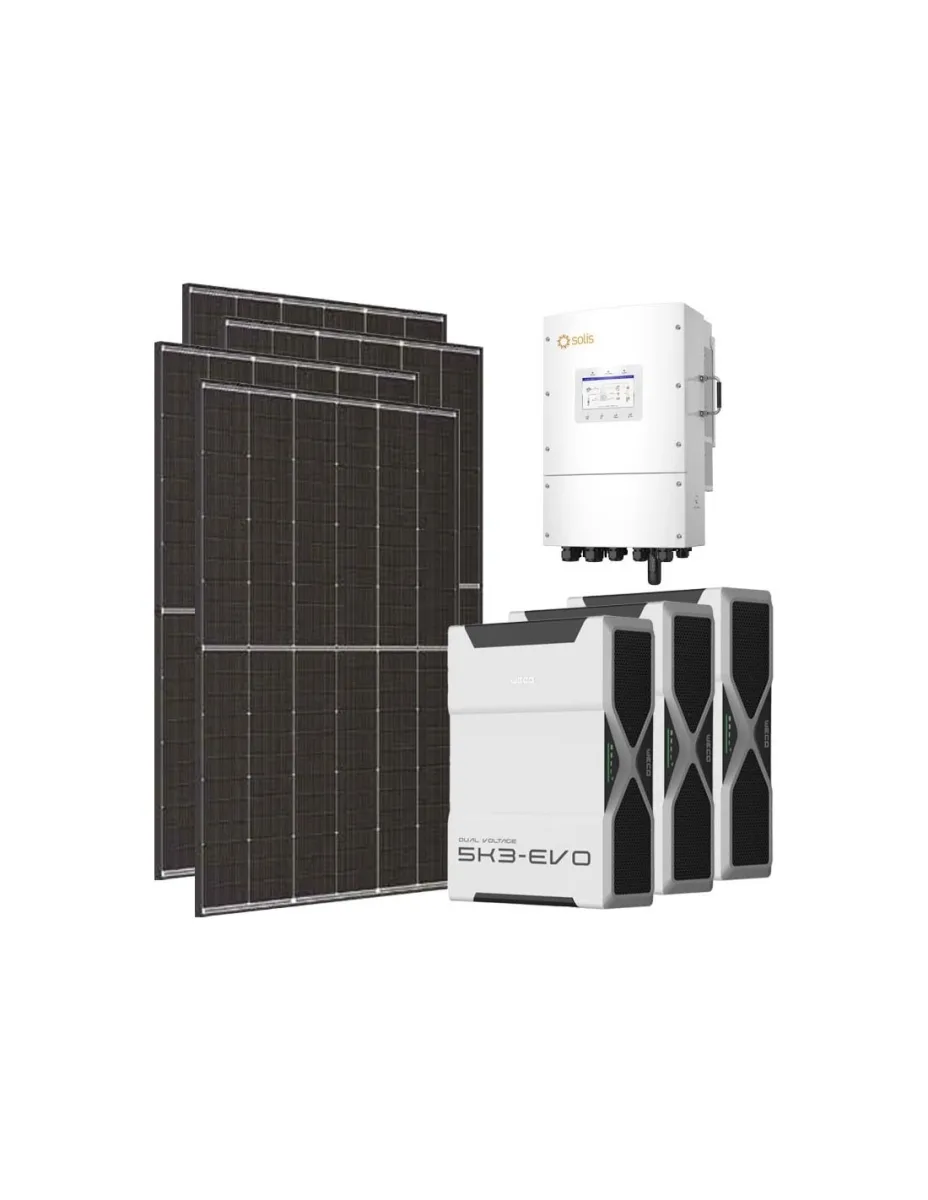 Kit fotovoltaico trifase 8190W inverter 8kW LV Solis litio 15.66kWh Weco EVO 5k3