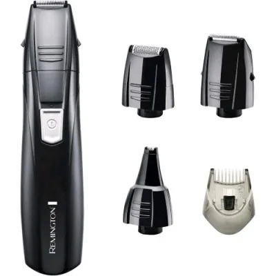 Remington PG180 Rasoio e Regolabarba Elettrico Ricaricabile con Lame in Acciaio con 3 Testine Intercambiabili Colore Black Garanzia Italia