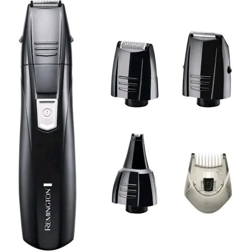 Remington PG180 Rasoio e Regolabarba Elettrico Ricaricabile con Lame in Acciaio con 3 Testine Intercambiabili Colore Black Garanzia Italia