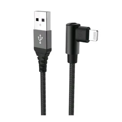 Celly Cavo Dati/Ricarica 1 x USB-A 1 x Lightning con Connettore a L Rivestimento in Nylon 1M Nero