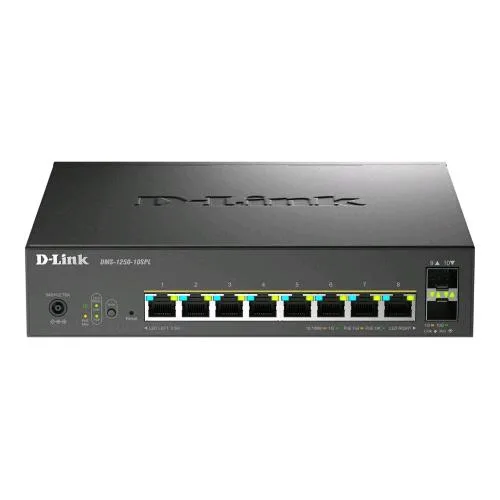 D-Link DMS-1250-10SPL SWITCH GESTITO L2+ - 2 x 10/100/1000/2.5G (PoE++) + 6 x 10/100/1000/2.5G (PoE+) + 2 x 10 Gigabit SFP+ PoE++ (120 W) DESKTOP