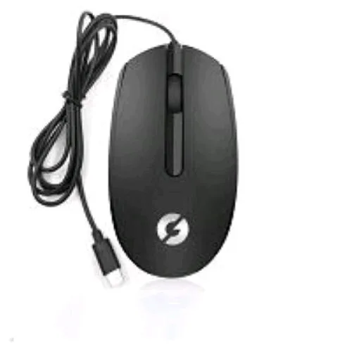 Igloo AC-13B Silent Mouse Cablato USB Type-C con Adattatore Ad USB-A Black