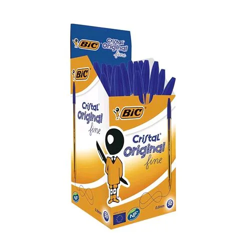 BIC Cristal Penna a Sfera Punta Fine Colore Blu Conf. 50 Pz.
