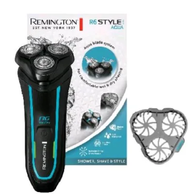 Remington R6000 Rasoio Elettrico Ricaricaricabile Waterproof Testine Multidirezionali Lame a Doppia Traccia Nero