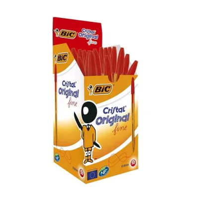 BIC Cristal Penna a Sfera Punta Fine Colore Rosso Conf. 50 Pz.