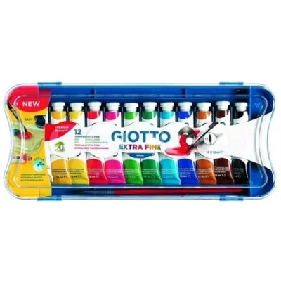 Giotto Extra Fine Tempera Tubo da 12ml Colori Assortiti Conf 12 Pz.