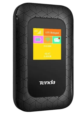 Tenda 4G185 V2.0 Pocket Mobile Router Hotspot Portatile Wi-Fi 4G/LTE Slot Micro-SIM CAT4 Banda LTE/Wcdma/GSM Batteria 2100 mAh Pulsante WPS Display a Colori Nero