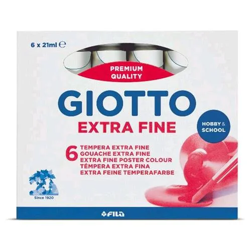 Giotto Extra Fine Tempera Tubo da 21ml Col. Bianco Conf 6 Pz.