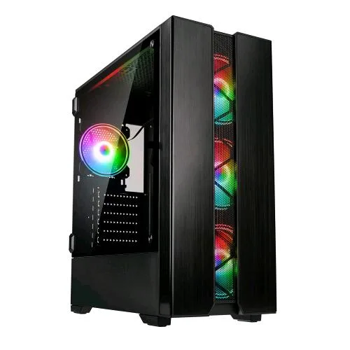 Kolink Phalanx V2 Case ARGB Middle Tower Minitx Matx ATX/E-ATX Vetro Temperato No-Power Nero