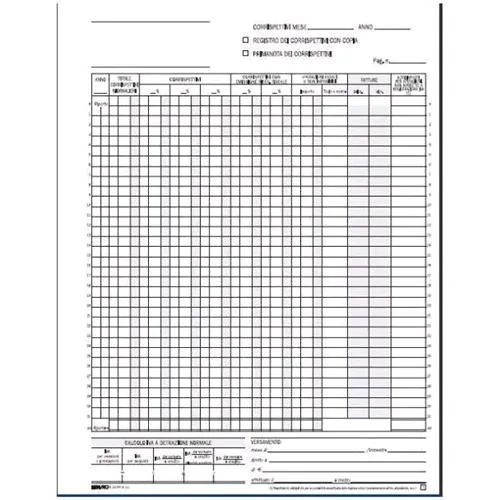 Edipro Registro Prima Nota Iva Corrispettivi Autocopiante 2 Fogli 297X230MM 26 Fogli Conf 10 Pz.