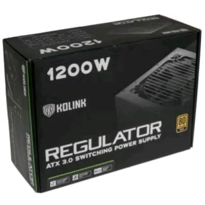 Kolink Regulator Alimentatore ATX 1.200W Modulare Certificazione 80+ Gold Raffreddamento Attivo Black