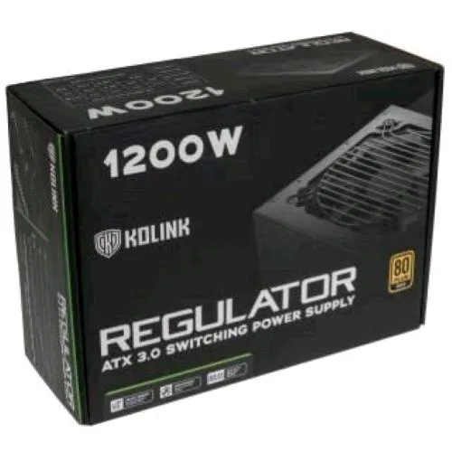 Kolink Regulator Alimentatore ATX 1.200W Modulare Certificazione 80+ Gold Raffreddamento Attivo Black