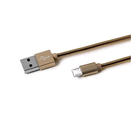 Celly Cavo Micro USB-Lightning Rivestito in Materiale Metallico Oro