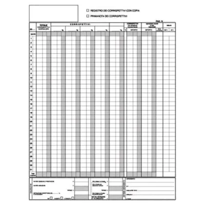 Edipro Registro Prima Nota Iva Corrispettivi Autocopiante 2 Fogli 297X230MM 50 Fogli Conf 10 Pz.
