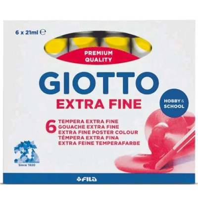 Giotto Extra Fine Tempera Tubo da 21ml Col. Giallo Limone Conf 6 Pz.