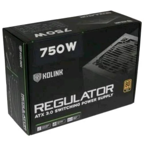 Kolink Regulator Alimentatore ATX 750W Modulare Certificazione 80+ Gold Raffreddamento Attivo Black